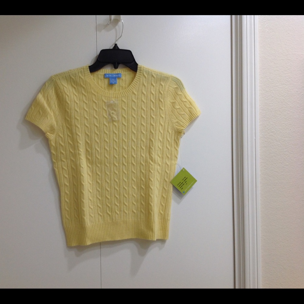 White + Warren Yellow Cashmere Sweater